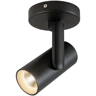 Opulux Deckenstrahler Schwenkbar Schwarz LED Dimmbar 12W Deckenlampe Spots | Tiefer Reflektor blendfrei; COB 3000K CRI97 flimmerfrei; drehbarer Aluminium-Wandstrahler für Bilder, Deko, Kunstwerke