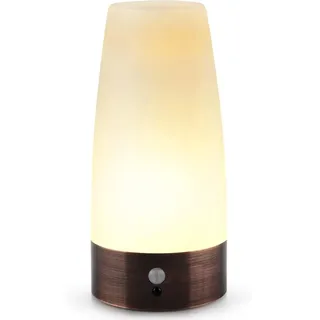 Gotrays - Tischlampe, Retro-led-nachtlicht, Nachttischlampe Mit Kabellosem Bewegungssensor, Benötigt 3 1,5 V Aaa-batterien, Kunststoff, Weißes Licht, Rund