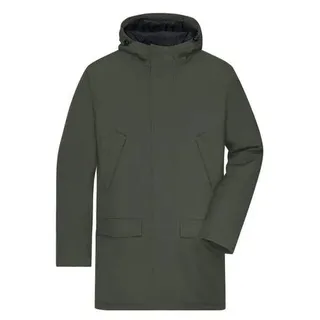 Men's Business Parka Klassischer, wattierter Parka mit angeschnittener Kapuze grün/oliv, Gr. S