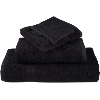 vidaXL SOLUND Handtuchset 4-tlg. schwarz