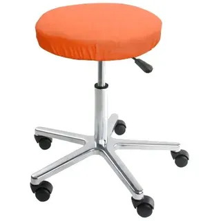 Dukal | Bezug für Hocker aus Frottee | Maße Ø 28-35 cm | Farbe: orange