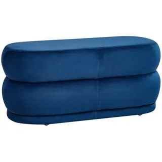Beliani Bank, Blau, Textil, Rechteckig, 90x40x41 cm, Esszimmer, Bänke, Sitzbänke