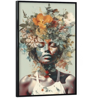 artboxONE Poster mit schwarzem Rahmen 75x50 cm Natur Pop floral Portrait - Bild ago Art Print
