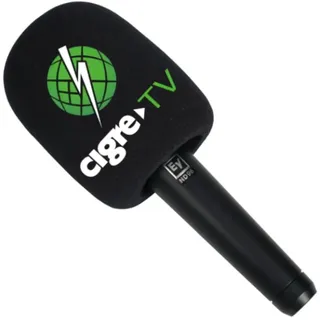 2er-Pack personalisierte Mikrofon-Schaumstoff-Windschutz mit individuellem Logo für Handmikrofon, Schaumstoffabdeckungen, Windschutz mit Logo-Druck für TV-Interview, Rundfunk, Radiosender-Mikrofon