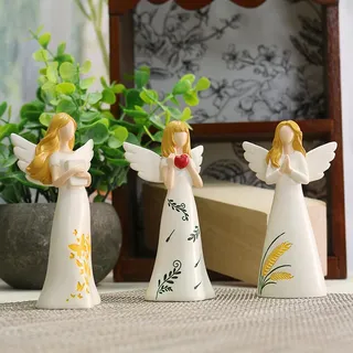 Generisch 3 Stück Weihnachts Engels Weihnachtsfiguren Harz 10cm, Weihnachtsdeko Engels Figuren Ornament, Weihnachtsengel Figuren Tischdekos, Schutzengel Figur für Grab Guardians