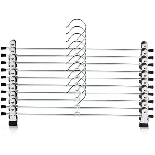 Hosenbügel Metall 40 cm, Rockbügel, Kleiderbügel Hosen Röcke Platzsparend mit 360° Drehbar Haken, 10 Stück, Schwarz