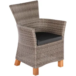 Merxx Toskana Gartensessel 66 x 66 x 88 cm grau/natur 2 St.
