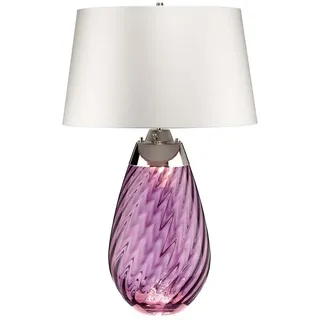 Tischleuchte Schreibtischlampe Beistelllampe Nachttischlampe Glas Rosa H 46 cm