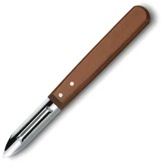 Victorinox Sparschäler m. Holzgriff, Edelstahl, Buchenholz, Braun, 149 mm, 10 mm, 18 g