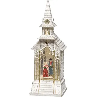Konstsmide LED Kirche 11,5 x 11 x 33 cm weiß wassergefüllt mit Zeitschaltuhr