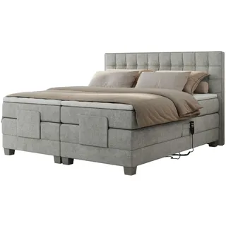 MKS Boxspringbett 180 x 200 cm H3 Hellgrau