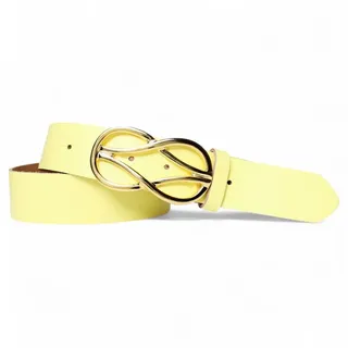 FRONHOFER Hüftgürtel Damen Rindsleder breit (1-St) 4 cm, vergoldet, fürs Business gelb Körperumfang 120 cm / Gesamtlänge 135 cm