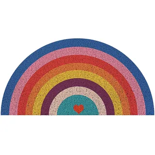 YEARLY Regenbogen-Halbkreis-Fußmatten,draußen drinnen willkommene Matte verschleißfester Türteppich für stark frequentierte Bereiche auf der Terrasse Heimdekoration (Color : F, Größe : 60 * 120cm)