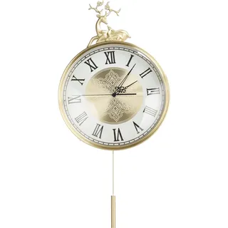 Große Wanduhr, Geräuschlos, Kupfer, Europäischer Stil, Pendeluhr, Wohnzimmer-innendekoration