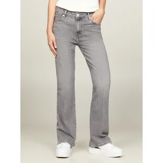 Bootcut-Jeans TOMMY HILFIGER Gr. 27, Länge 30, grau (gya) Damen Jeans Bootcut mit Bügelfalten