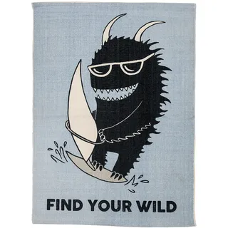 Bloomingville Mini: Teppich "Find your wild", 100x70 cm, für Jungs, Baumwolle