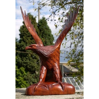 Wogeka riesiger 40 cm Stein Adler Skulptur Dekoration Holz Greifvogel