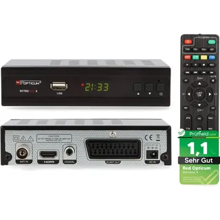 DVB-T2 Receiver mit PVR Aufnahmefunktion, Opticum Nytrobox X für DVB-T & DVB T2 HD Fernsehen und Radio HDMI SCART USB DVBT (Test = SEHR GUT)
