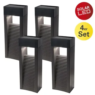 NÄVE Solarleuchte Kunststoff 8 cm x 5,2 cm x 33,2 cm 4er Set schwarz