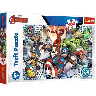 Trefl 16454 100 Elemente-Bunte Puzzles Superhelden, Disney, Kreative Unterhaltung, Spaß für Kinder ab 5 Jahren Kinderpuzzle, Marvel The Avengers, Berühmte Avengers