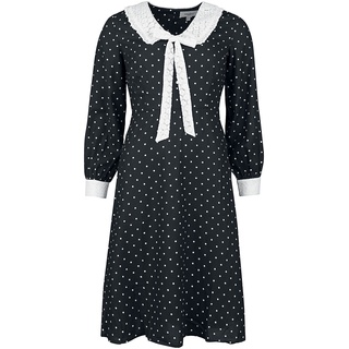Timeless London - Rockabilly Kleid knielang - Bow Front Dress - XS bis L - für Damen - Größe S - schwarz/weiß