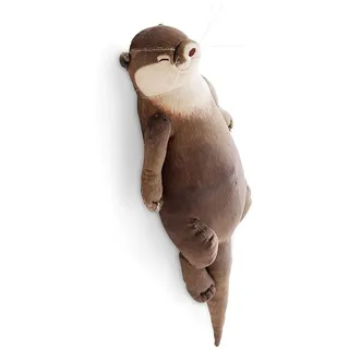 Otter Wrist Pad, 40cm süße Otter gefüllte Baumwolle Bleistift Fall Wrist Pad Kissen Ozean Tiere Realistische Otter Puppe für Kinder Mädchen Weihnachten Geburtstagsgeschenk