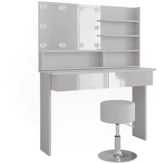 Vicco Schminktisch, Azur Weiß/Weiß Hochglanz 120 cm