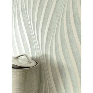 Newroom Vliestapete Armani Icy Light Blue Tapete Glanztapete Wellen,Linien,Streifen, Türkis Tapete Modern Wellen - Wellenmuster Streifentapete Hellblau Pearl Grafisch 3D Optik Linien Streifen für Wohnzimmer Schlafzimmer Küche, Wellenmuster blau
