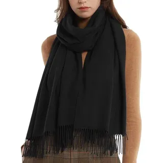 Blusmart Modeschal Superweicher Schal für Damen, (Angenehm zu tragen,Hochwertiger, einfacher und vielseitiger Schal), Winterschal 200*70CM schwarz