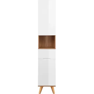 WELLTIME »Lund Badschrank skandinavisches Design mit viel Stauraum«, Badmöbel, 2 Türen und 1 Schublade, Breite 35cm