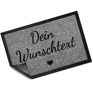 Fußmatte Personalisiert 60x40 cm PVC - rutschfeste Türmatte für Innen und Außen - Schmutzfangmatte Außenbereich mit Wunschtext/Logo Gelasert - Schuhmatte als Türvorleger, Geschenk Einzug