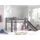 Spielbett Pino 90 x 200 cm Kiefer massiv grau lackiert rosa