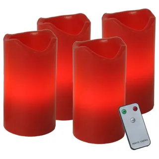 STAR TRADING LED-Kerze "Advent" rot, Kerze, Wachskerzenset, batteriebetrieben, 50x50mm (ja) rot