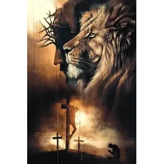 Yimesoy Vintage Christliches Poster, Symbole, Der Herr Jesus Christus In Der Schrift, Der Löwe Von Juda, Krieger, Wandkunst, Gemälde, Druck, Bilder, Raumdekoration, A18 50X70Cm Kein Rahmen