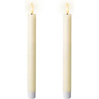 Lumineo LED Kerzen 24 cm 2 St. Creme/Warmweiß