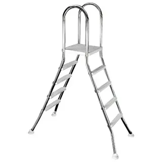 myPOOL Poolleiter Edelstahl weiß 120 cm