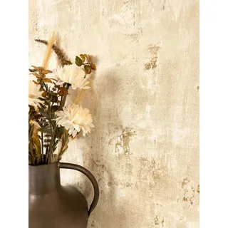 Newroom Vliestapete Tyana Beige Tapete Betonoptik Putz,Beton,Metallic, Beige Tapete Modern Putz - Betonoptik Betonwand Creme Gold Industrial Bauhaus Beton Metallic für Schlafzimmer Wohnzimmer Küche, Betonwand beige