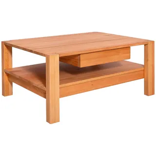 Linea Natura Couchtisch, Buche, Holz, Kernbuche, massiv, 2 Schublade(n) Schubladen, rechteckig, eckig, 70x47.5x110 cm, offenes Fach, Wohnzimmer, Wohnzimmertische, Couchtische