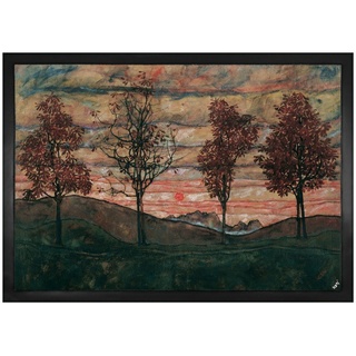 Fußmatte Egon Schiele - Vier Bäume, Kastanienallee im Herbst, 1917, 1art1, Höhe: 5 mm 70 cm x 50 cm x 5 mm
