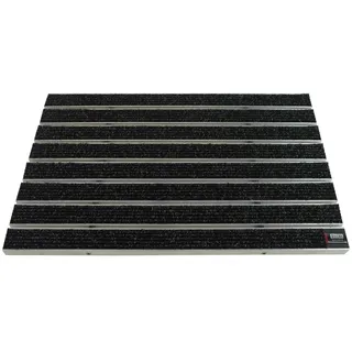 Emco Eingangsmatte Diplomat Large Rips Anthrazit 12mm Fußmatte Schmutzfangmatte Fußabtreter Antirutschmatte, Größe: 100x50cm