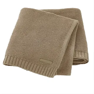 Surwin Strickdecke Babydecke Kuscheldecke Baumwolle, Mädchen und Jungen Babys Gestrickt Kinderdecke Freien Krabbeldecke Perfekt für Kinderwagen Babybett (80x100cm,Khaki)