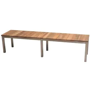 Zebra Naxos Bank aus recyceltem Teakholz und Edelstahl-Gestell 190x45x45cm