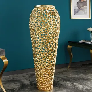 riess-ambiente Filigrane Design XXL Vase ABSTRACT LEAF 90cm gold Blumenvase Dekovase - Gold