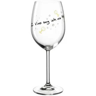 LEONARDO Rotweinglas Weinglas 460 ml 'Zu Vino sag ich nie No' PRESENTE, Glas, Rotweinglas Weißweinglas weiß