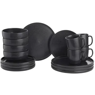 Butlers Geschirr-Set CASA NOVA 16-tlg. in Schwarz | Gr.: onesize