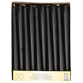 Papstar Leuchterkerzen 25 cm schwarz 100 St.