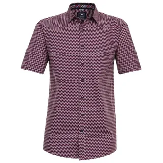 Redmond Kurzarmhemd Druck Comfort Fit rot L