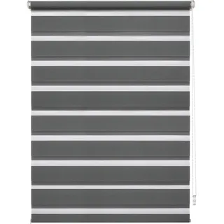 GARDINIA Doppelrollo EasyFix 100 x 150 cm grau/transparent