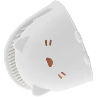 Silikon-Ofenhandschuhe, Niedliche Cartoon-Mini-Ofenhandschuhe mit Pinch-Grip, Fingerschutz, Topflappen- für Küche, Kochen, Grillen (Weiss)