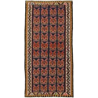 Nain Trading Orientteppich Perser Kelim Fars Azerbaijan Antik 309x156 Handgewebt Orientteppich, Läufer, Höhe: 0.4 mm blau|braun